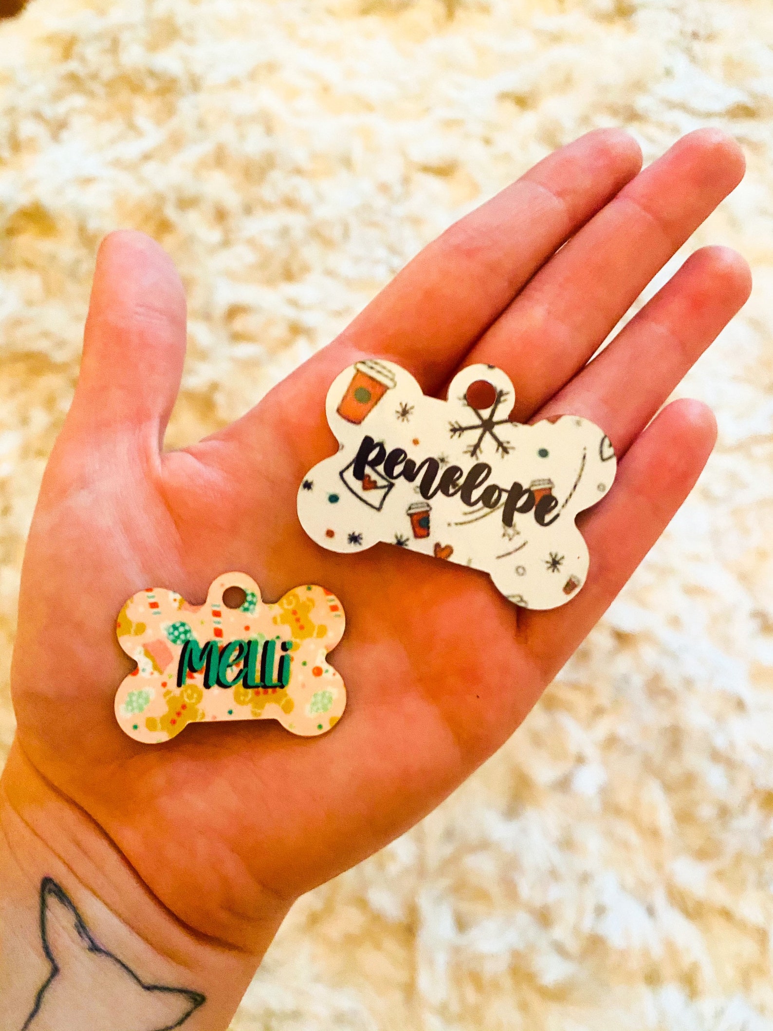 Christmas pet tag pet ID tag customizable pet tag Christmas Etsy