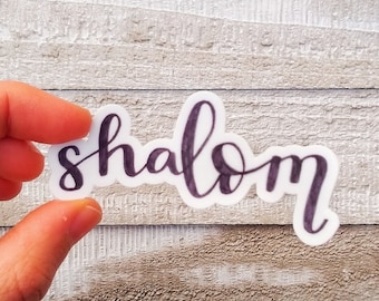 Shalom Calligraphy Sticker, Encouraging Faith Sticker, Matte Vinyl Sticker for Laptop/Water Bottle, Inspiring Pretty Hebrew Sticker