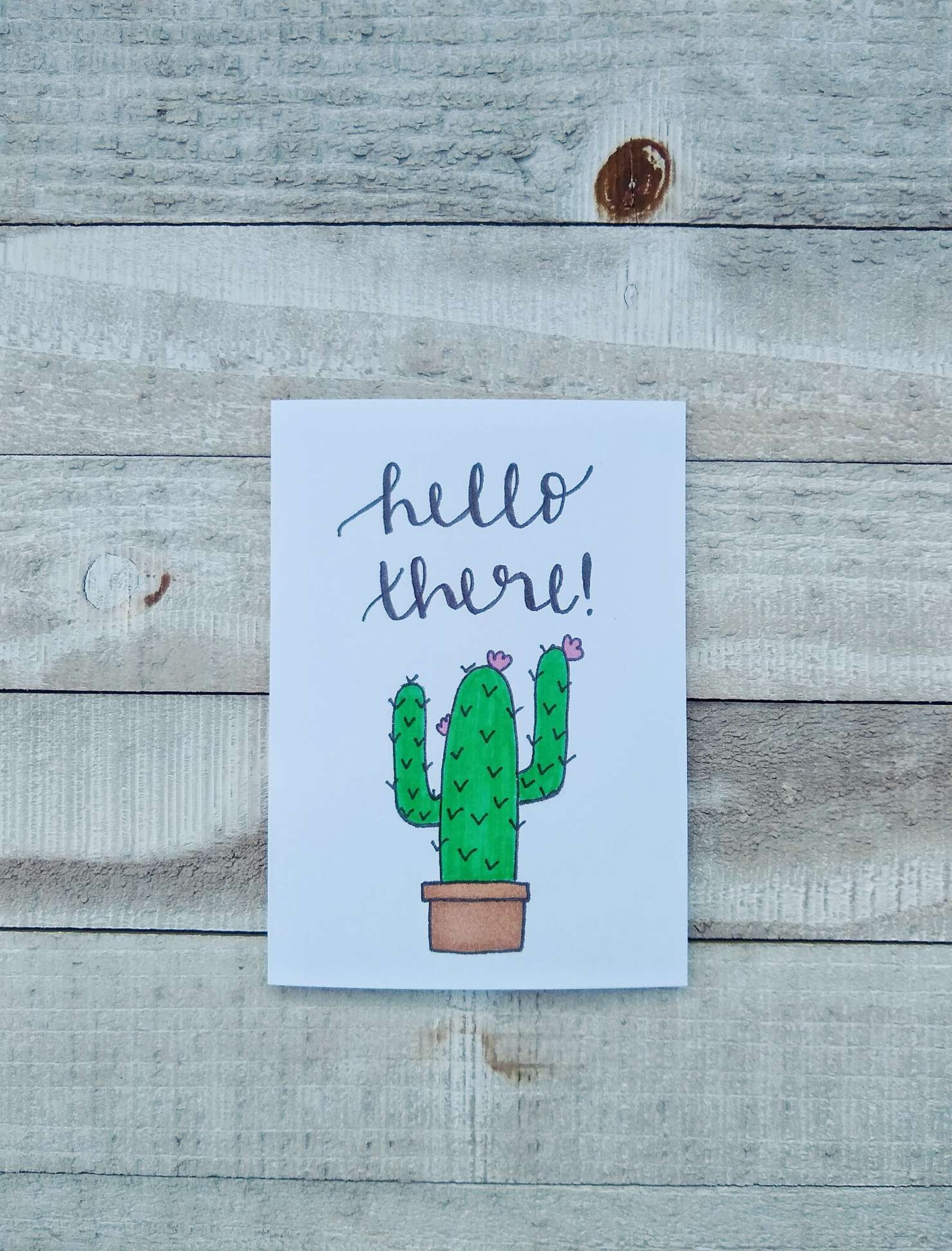 Cactus Greeting Card Ensemble de 3 cartes lettre à la main Etsy France