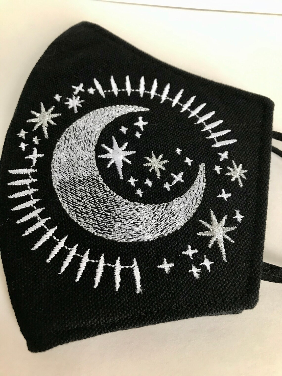 Washable moon mask Embroidered moon face mask Embroidered Etsy