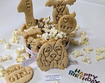 Dog birthday cake any name dog breed biscuit gotcha day celebration