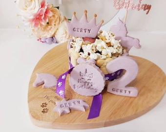 Dog birthday cake any name personalised unicorn pink gotcha day rescue day celebration