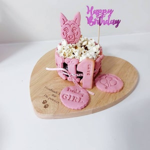 Dog birthday cake pink any name personalised dog breed biscuit gotcha day celebration image 4