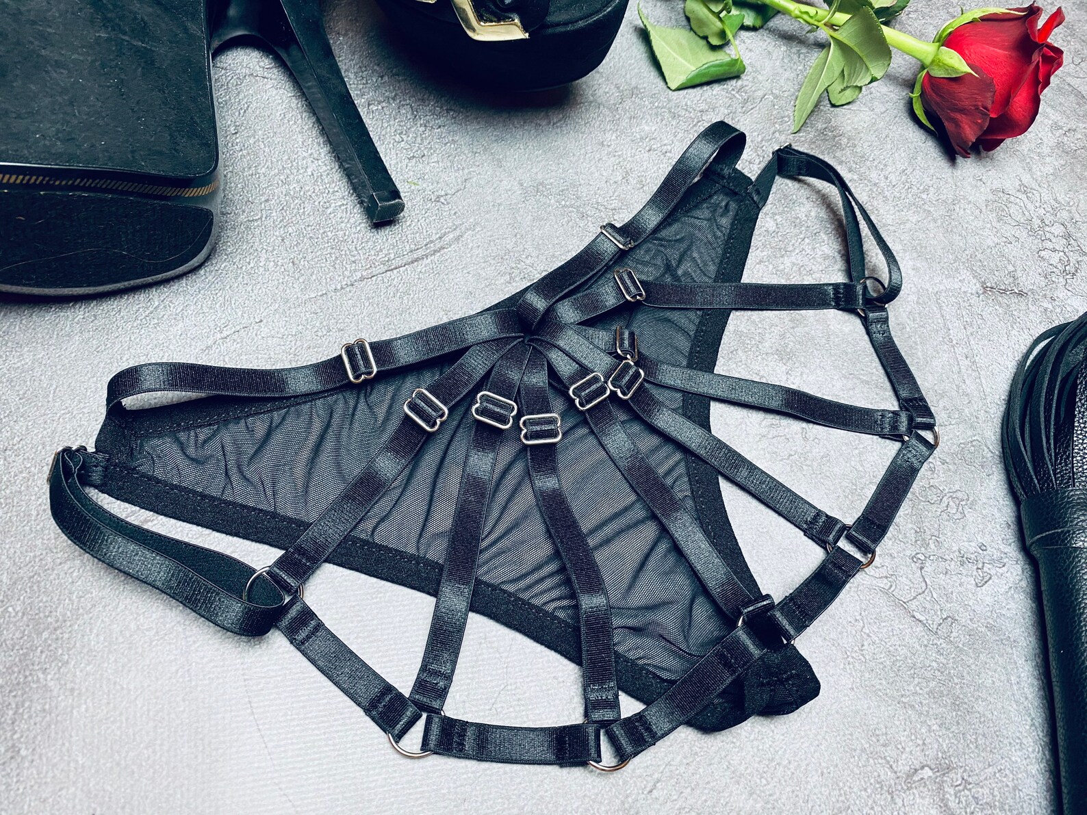 Crotchless Panties Harness Panties Alternative Lingerie Etsy