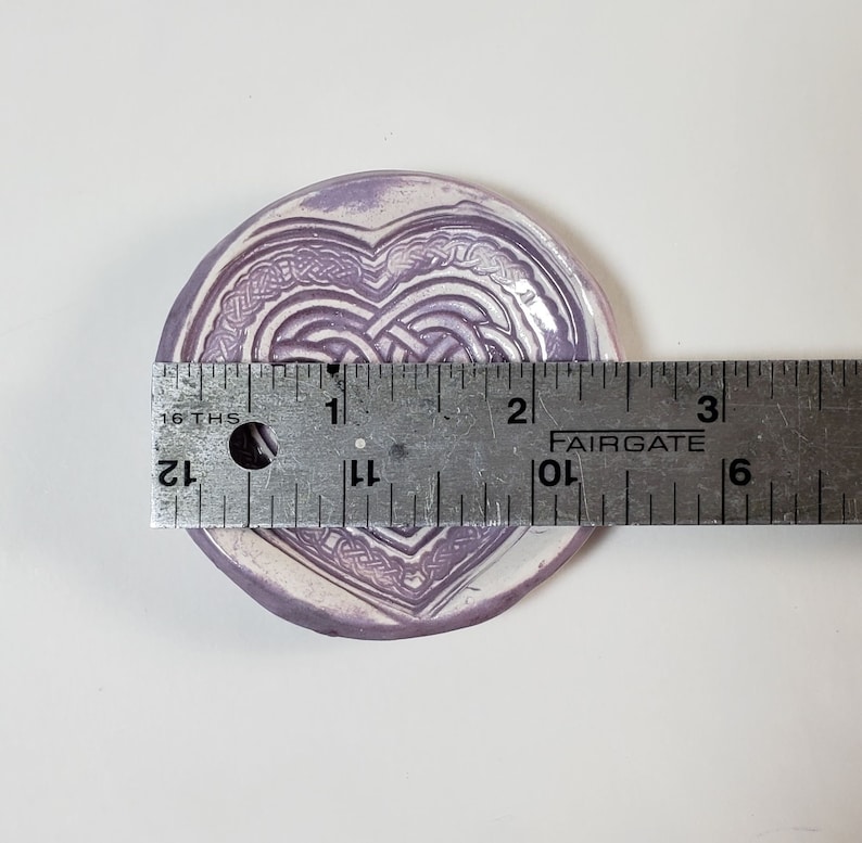 Ceramic Celtic or Irish tea bag holder, tea bag caddy Celtic heart knot, Love knot coffee spoon rest, Unity knot ring or jewelry dish Violet