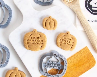 PUMPKIN Shaped Dog Cookie Cutter, Halloween Pumpkin Dog Treat, Thanksgiving Dog Biscuit Stamp, Fall & Autumn Pet Treat, Puppy Gift