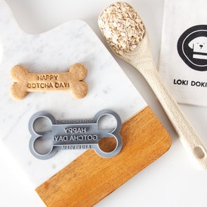 Happy GOTCHA DAY Dog Cookie Cutter, Rescue Dog Party Dog Bone Cookie Cutter, Biscuit Stamp, Pet Treats Homemade, Dog Mom Dog Lover Gift image 1