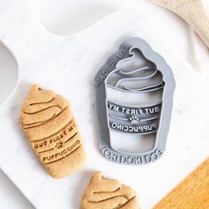 PUPPUCCINO Dog Cookie Cutter, Funny Dog Gift, Dog Cookie Cutter, Dog Biscuit Stamp, Pet Treat Homemade, Unique Dog Lover Gift, Puppy Gift
