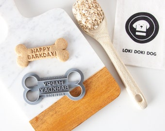 Happy BARKDAY Dog Cookie Cutter, Birthday Dog Bone Shaped Cookie Cutter, Biscuit Stamp, Pet Treats Homemade, Party Treats, Dog Lover Gift