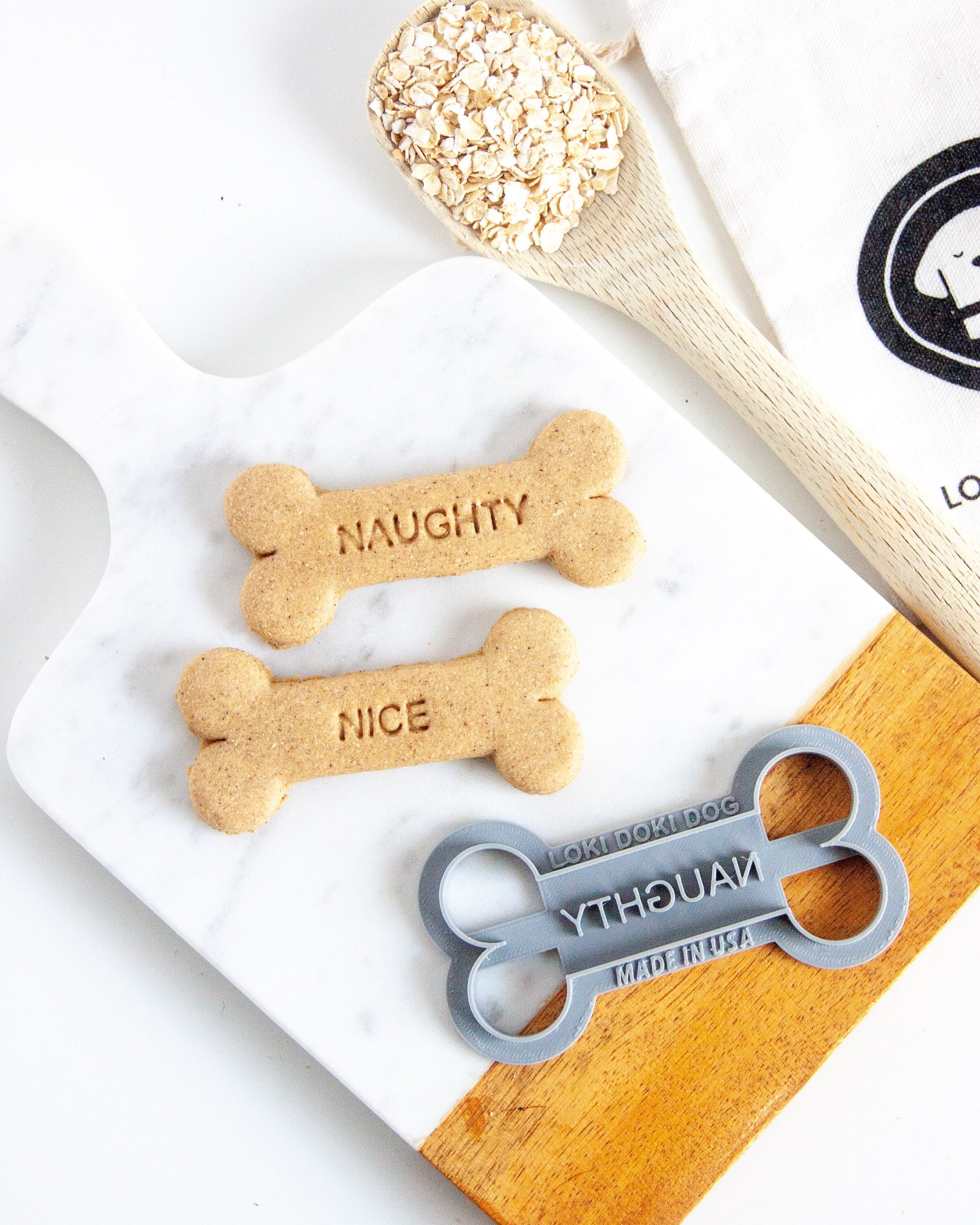 Naughty and Nice Dog Cookie Cutters Bone Shaped Biscuit Stamp Homemade Pet Treat Holiday Cookies Funny Dog Gift Christmas Dog Gift Etsy Canada