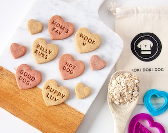 17 Dog CONVERSATION HEARTS Cookie Cutter I Convo Heart Dog Biscuit Cutter I Valentine's Day Treat Stamp I Valentine's Puppy Gift I Pet Gift