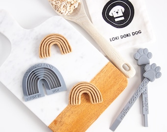 Modern RAINBOW Shaped Dog Biscuit Cookie Cutters I Homemade Dog Treat Cookie Cutter I Dog Gift I Holiday Cookie Stamp