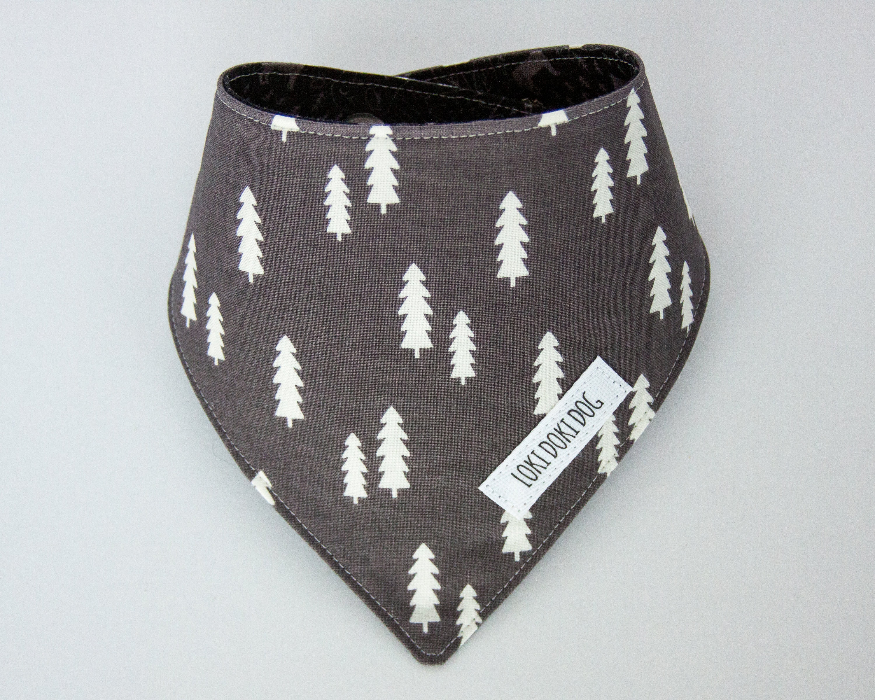 Moderne Hund Bandana graue Kiefer Bäume Snap auf reversible Etsy