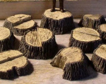 Tocones, 12 unidades, grandes, escala O 1/48.