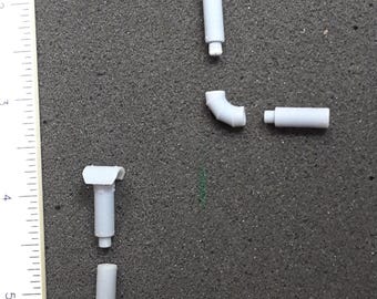 Kit de chimenea con tubo, codo y tapas. Escala O 1/48