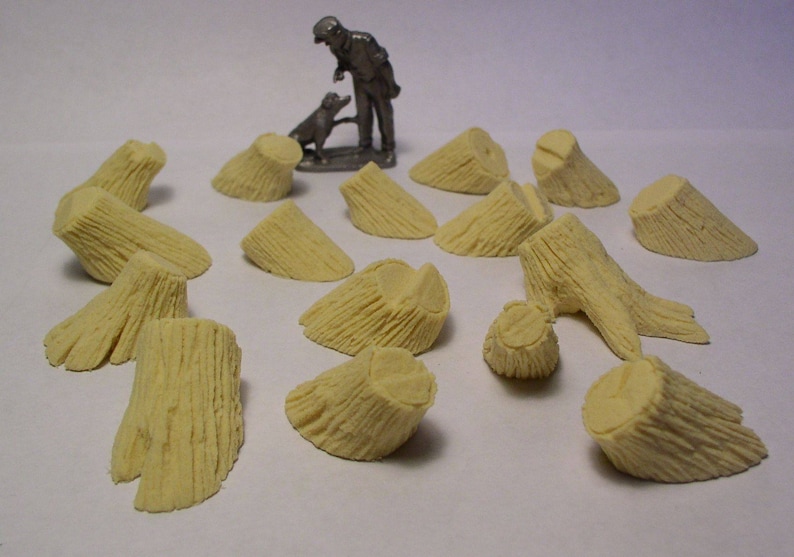 45 Degree Angled Base Stumps Unpainted for Hillside. O-scale 1/48 ...