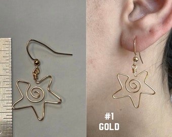 Kolczyki z drutu w kształcie słońca