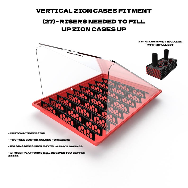 Case Stacker Display Riser Card Risers for Display Cases - TCG Trading Card Holders Angled ...