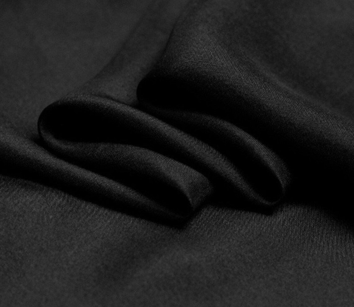 Black Mulberry Silk Fabric by the Yard Pure Silk Twill Etsy