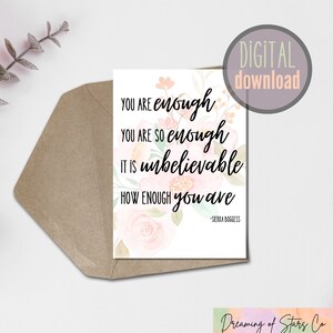 You Are Enough Zitat Grußkarte - Digitaler Download | Thinking Of You Karte