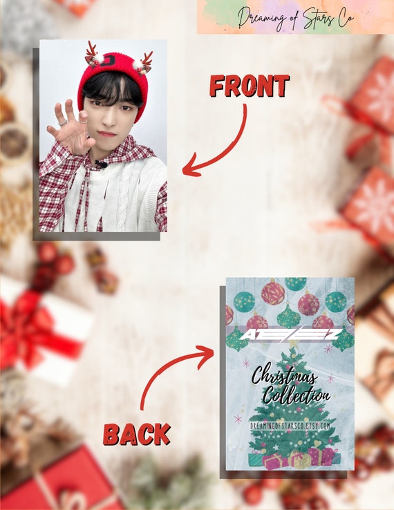 Ateez Christmas Photocards: Double Sided Laminated Kpop Gift - Etsy