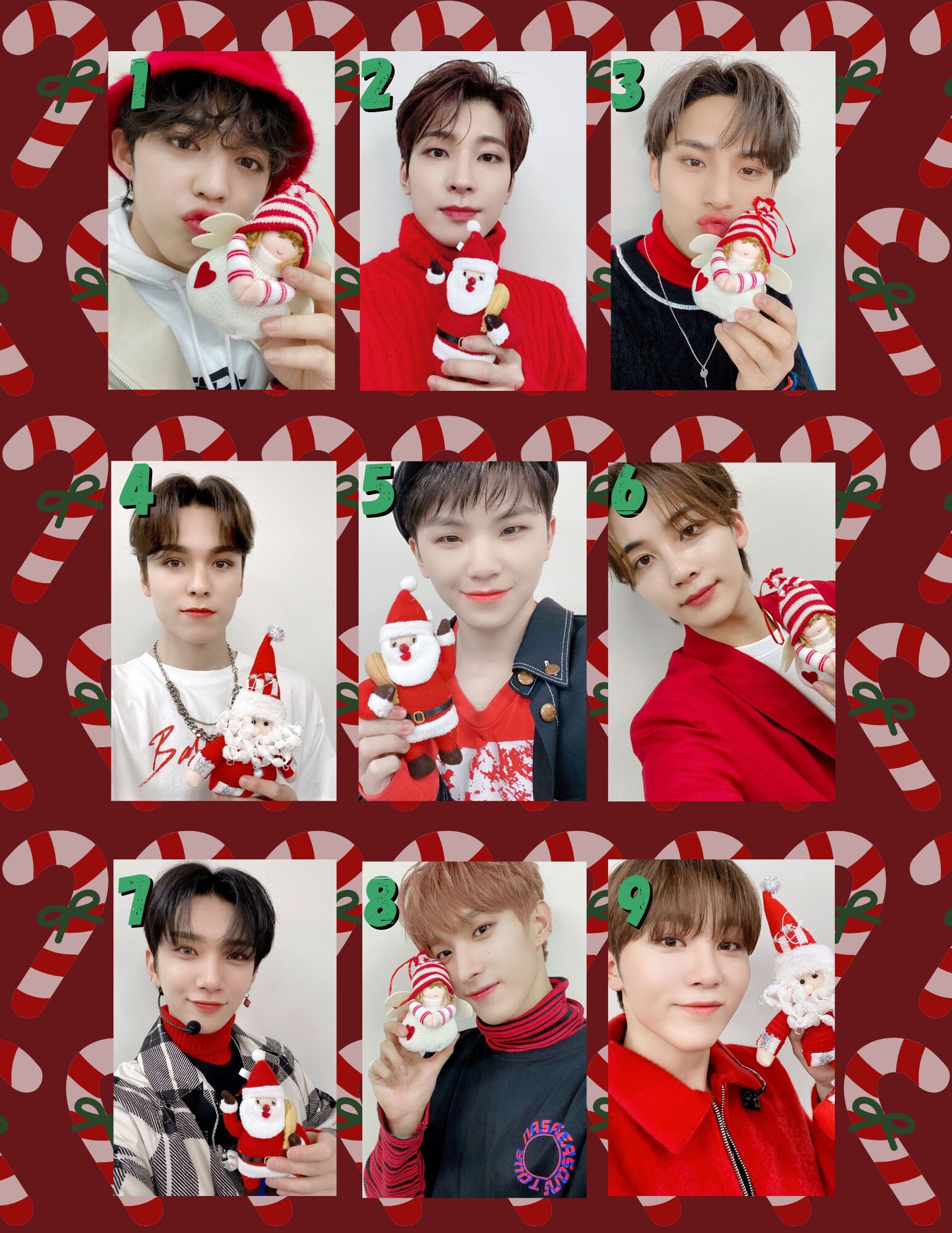 Seventeen 2023 Christmas Photocards:laminated|scoups, Mingyu Seventeen 2023 Christmas Photocards:laminated|scoups, Mingyu