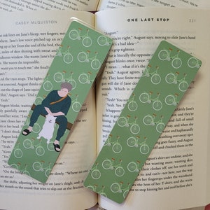 BTS Namjoon RM Namjooning Bicycle and Dog Double Sided Laminated Bookmark