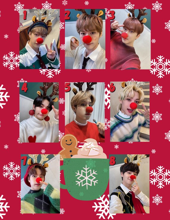 Stray Kids ハンジソン トレカ スミン streeming クリスマス Stray Kids Christmas Photocards: Laminated Double Sided Kpop Gift