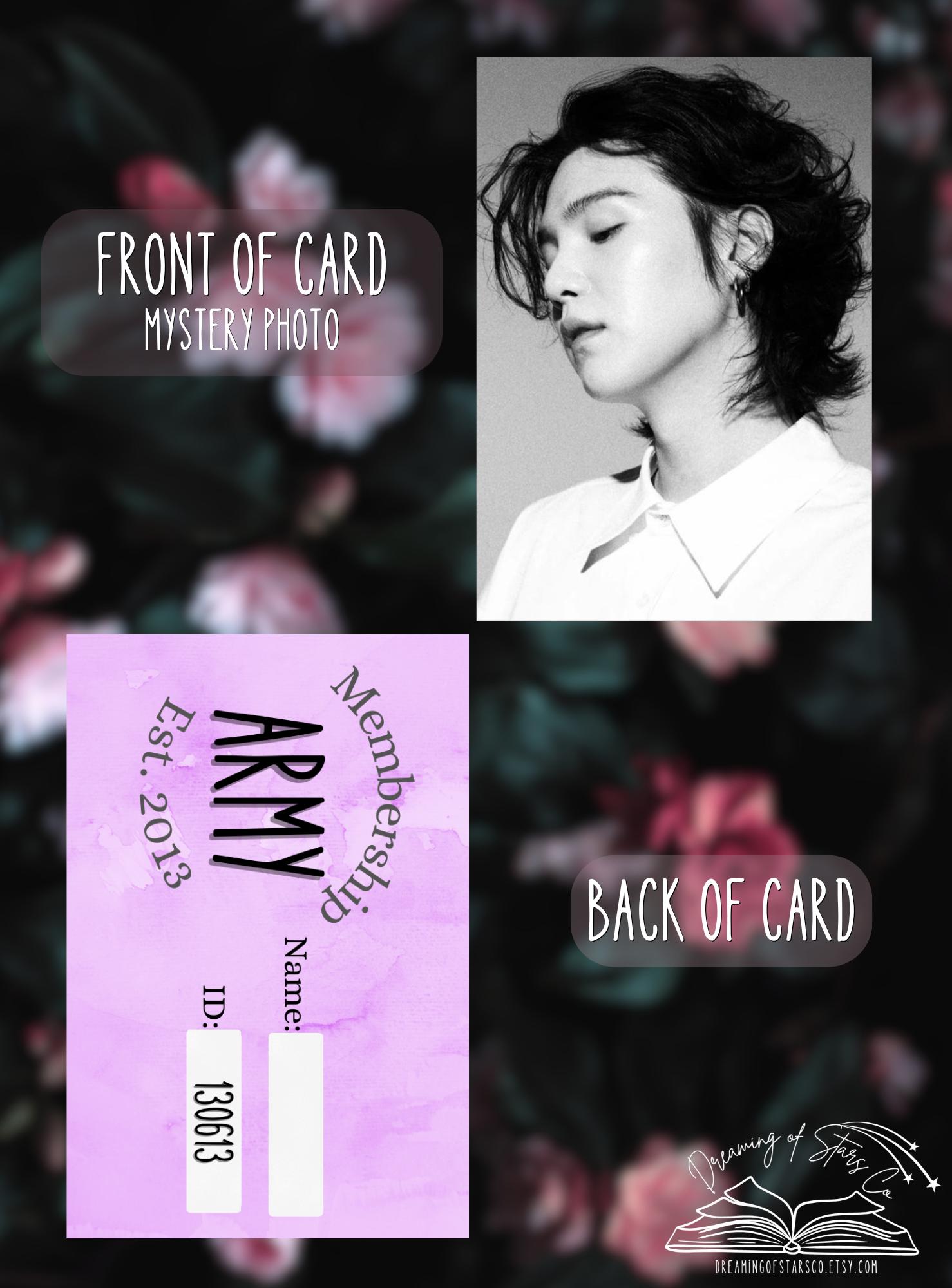 BTS Fan Made Army Membership ID Cards Laminated & Durable