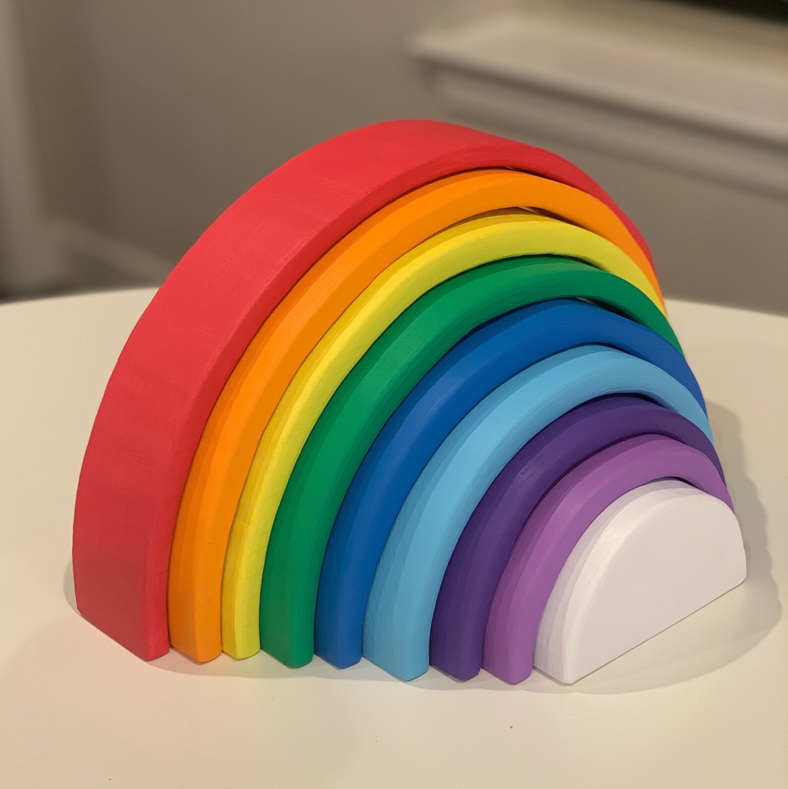 Rainbow Stacking Toy Wooden Rainbow Stack Wooden Stacker Etsy