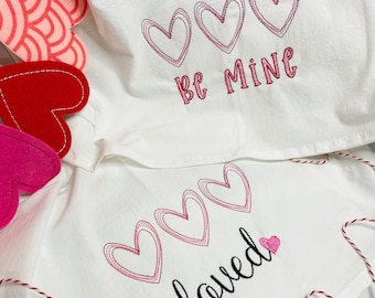 Valentine's Day Monogrammed Kitchen Towel Loved and Be Mine