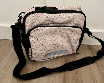 Monogrammed Lunchbox - Boho Rainbow with Heart Pattern