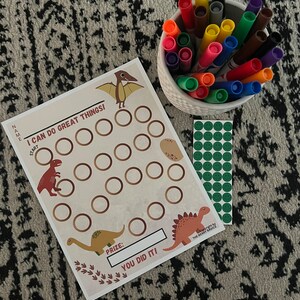 Dinosaur Reward Chart Printable - Dinosaur Kids Behavior Chart | Instant Download Sticker Chart | Chore Chart | Dino Behavior Chart