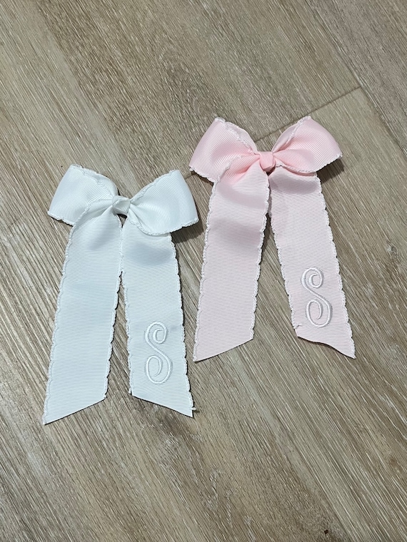 Moonstitch Long Tail Bow with First Name or First Initial