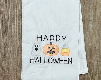 Happy Halloween Monogrammed Tea Towel