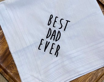 BEST DAD EVER Monogrammed Handkerchief