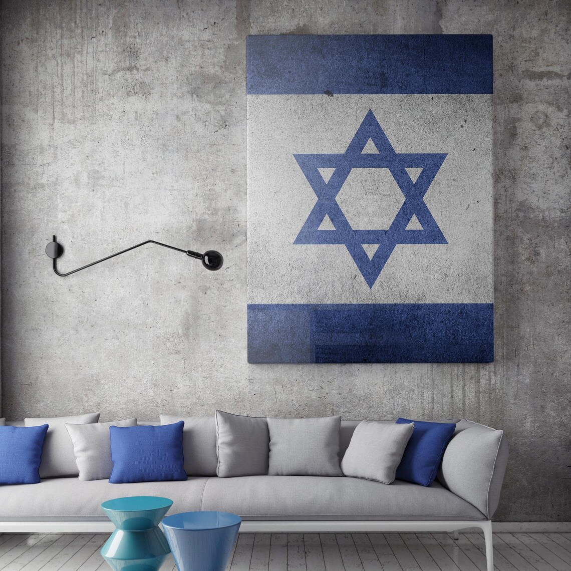 Israel Flag Canvas Wall Art Israel Art Gifts Women & Men Etsy