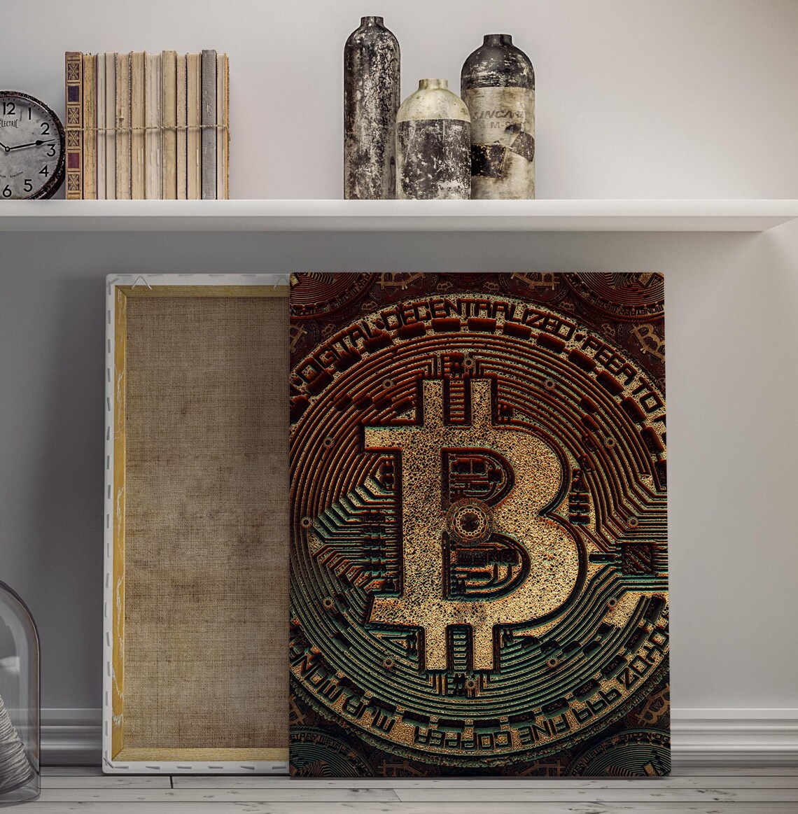 Bitcoin Crypto Canvas Wall Art Bitcoin Art Gifts Etsy