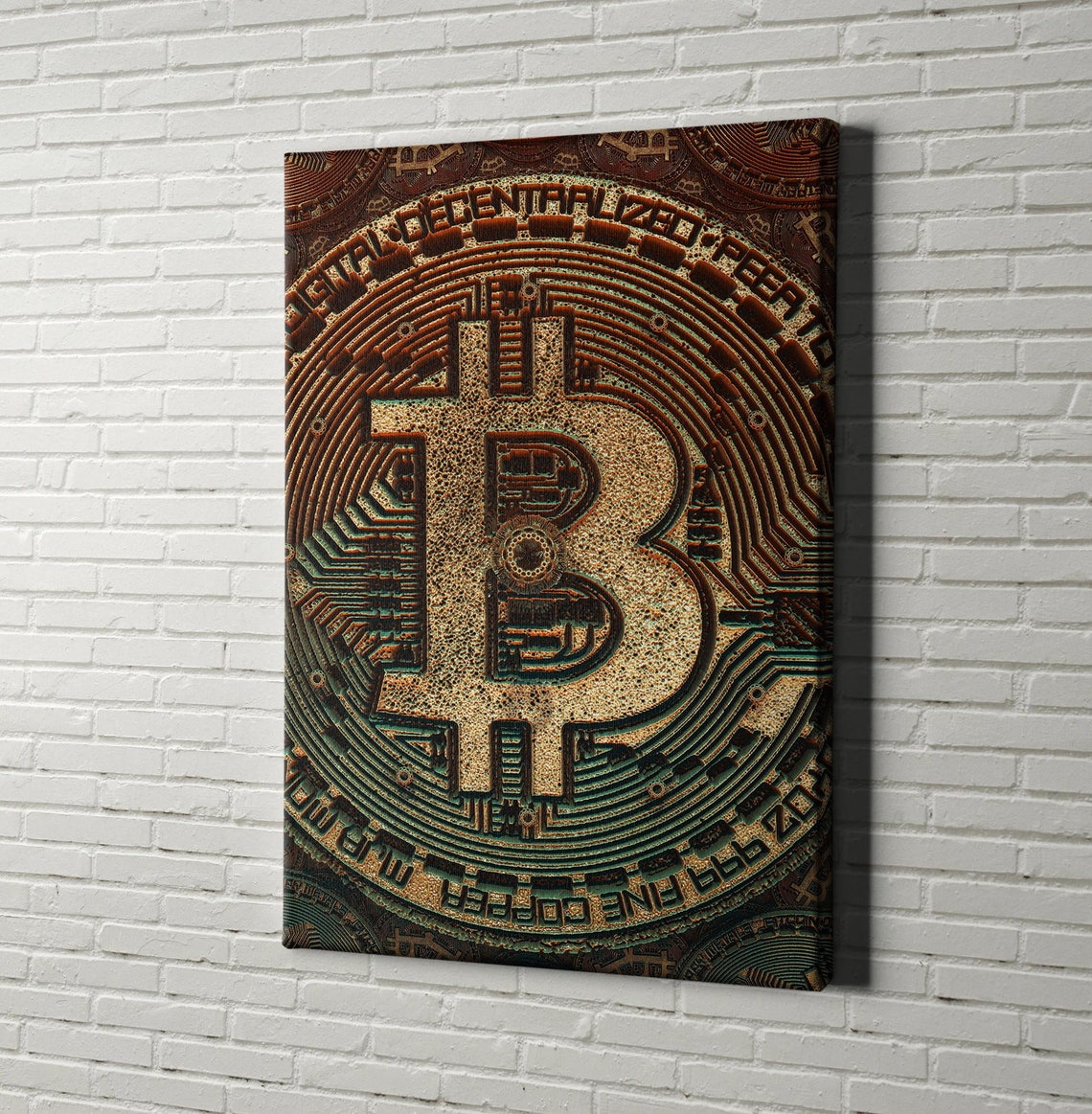 Bitcoin Crypto Canvas Wall Art Bitcoin Art Gifts Etsy