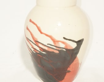 White Vase with Abstract Glaze