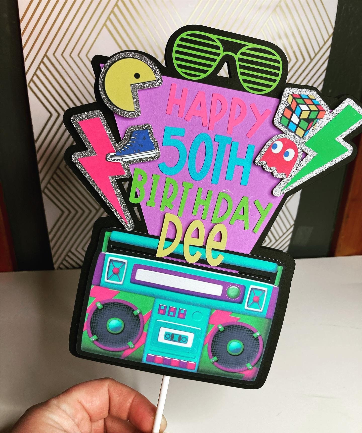 Custom 3D Cake Toppers 80s Retro Theme - Etsy