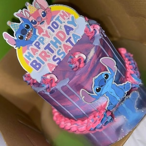 Custom 3D Cake Toppers — Stitch & Angel Cake topper, colorful