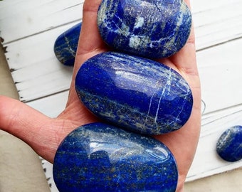 Lapis Lazuli Palm Stone: Third Eye Chakra Crystal