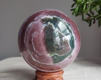 Ocean jasper sphere, crystal ball, ocean jasper, crystal balls, polished ocean jasper, pink ocean jasper, unique crystals