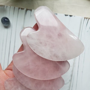Rose quartz face scraping plates, rose quartz facial plate, crystal spa tool, skin care tools, crystal skin scraper, spa tools, rose quartz