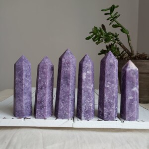 Lepidolite points, lepidolite, lepidolite towers, lepidolite crystals, crystal wands, crystal towers, crystal points, purple crystals