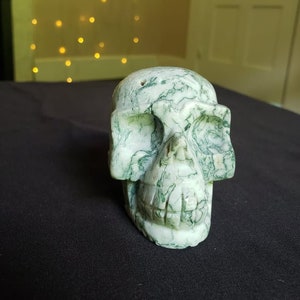 Moss agate skull, moss agate, agate skull, crystal skull, crystal skulls, skulls, skull, skull gifts