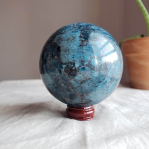 Blue apatite sphere, large blue apatite sphere, blue apatite, crystal ball, crystal sphere, large crystal ball, blue crystals
