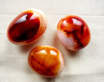 Carnelian Palm Stones: Red Agate Crystals