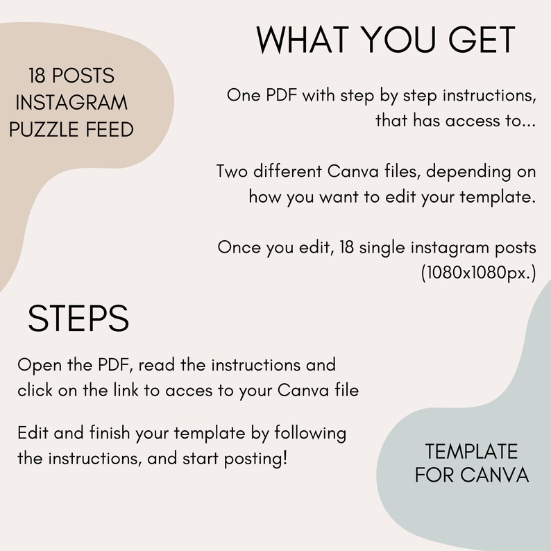 Trendy Instagram Puzzle Feed Template: 18 Posts for Canva (Digital Download) image 9